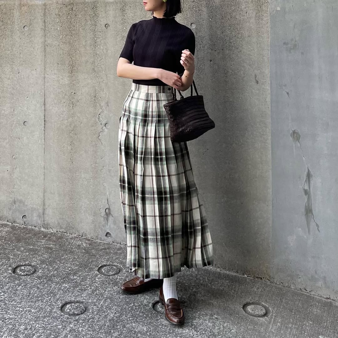 O'neil of Dublin リネンキルトスカート マッコトループ オールラウンドプリーツ