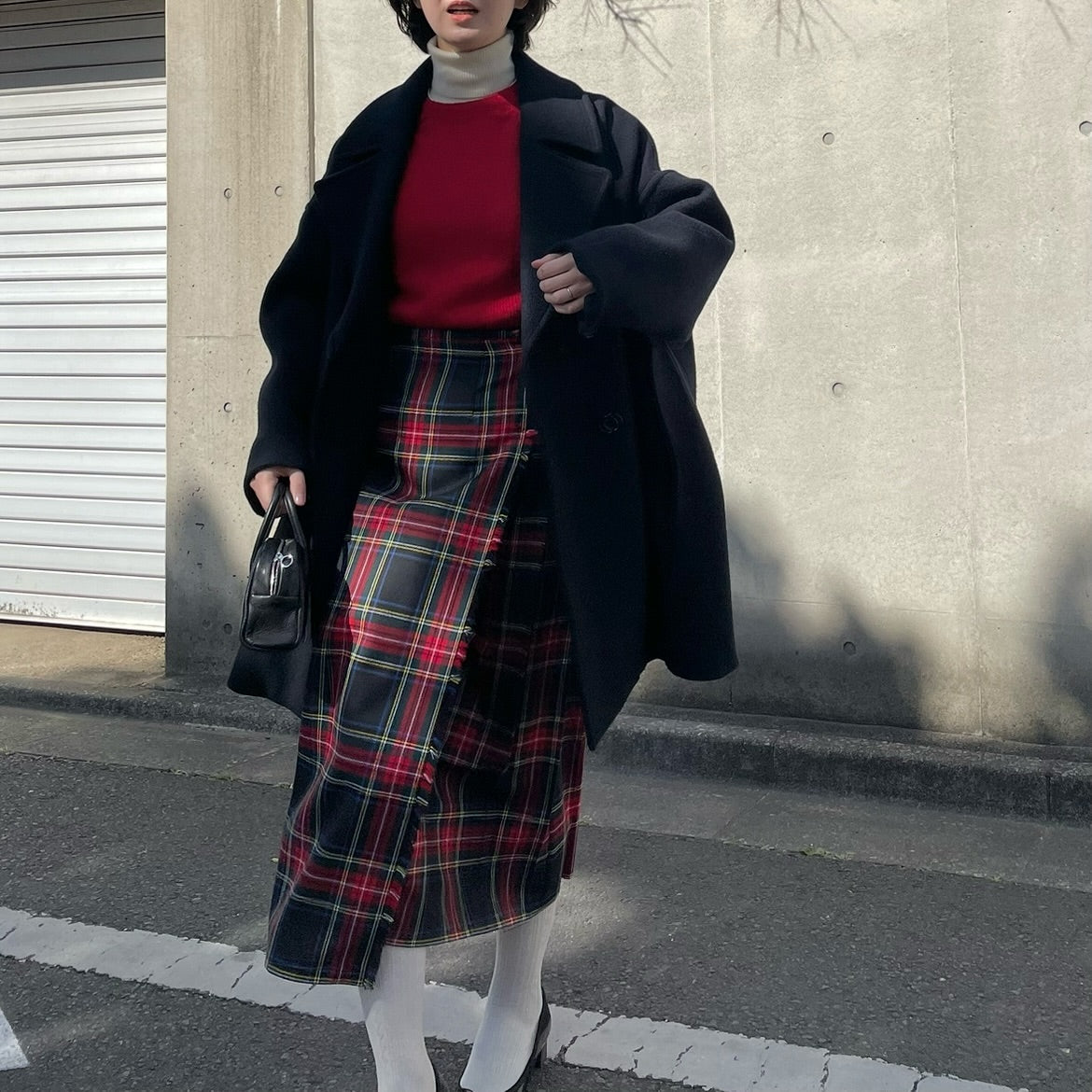 in stock】O'neil of Dublin キルトスカート ダブルベルト ブラック