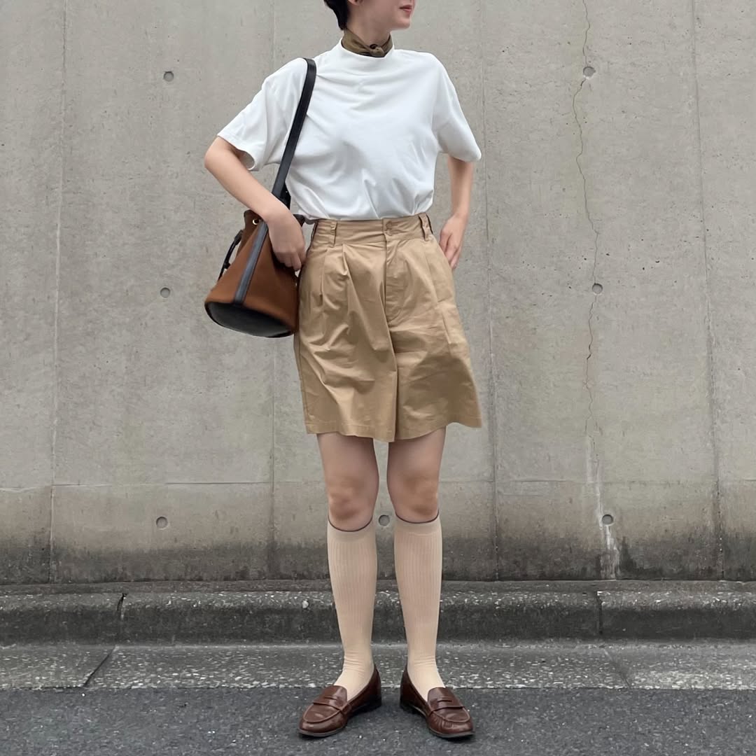 lalagom タックハーフパンツ