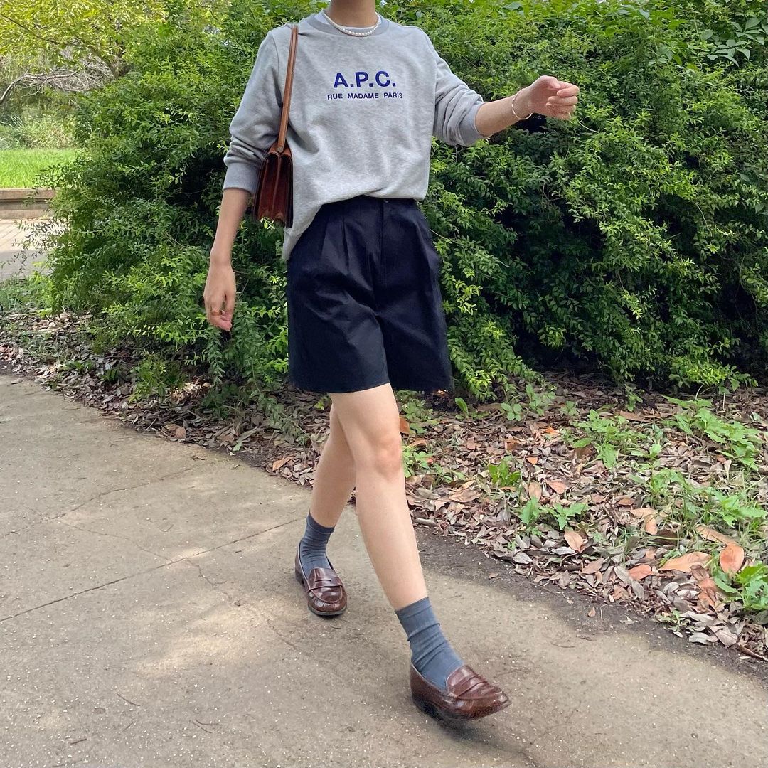 lalagom タックハーフパンツ