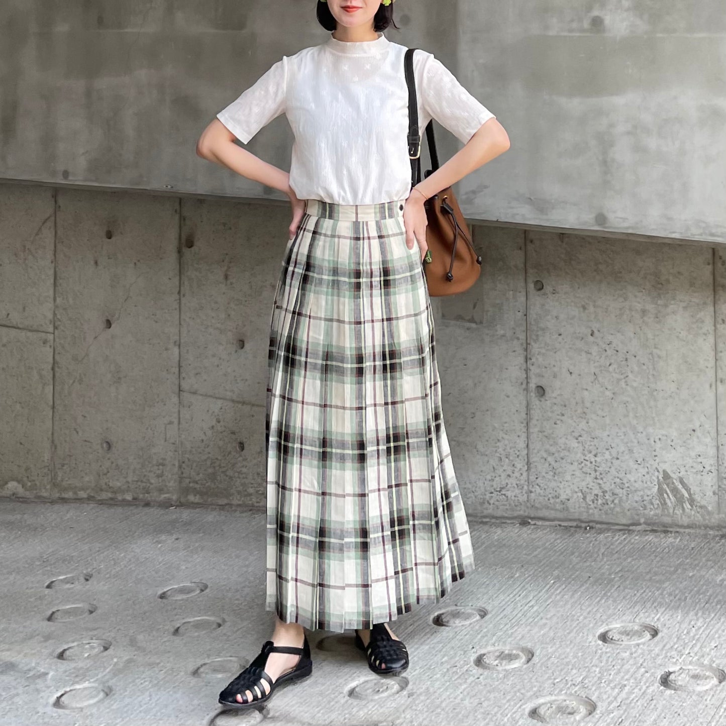 O'neil of Dublin リネンキルトスカート マッコトループ オールラウンドプリーツ