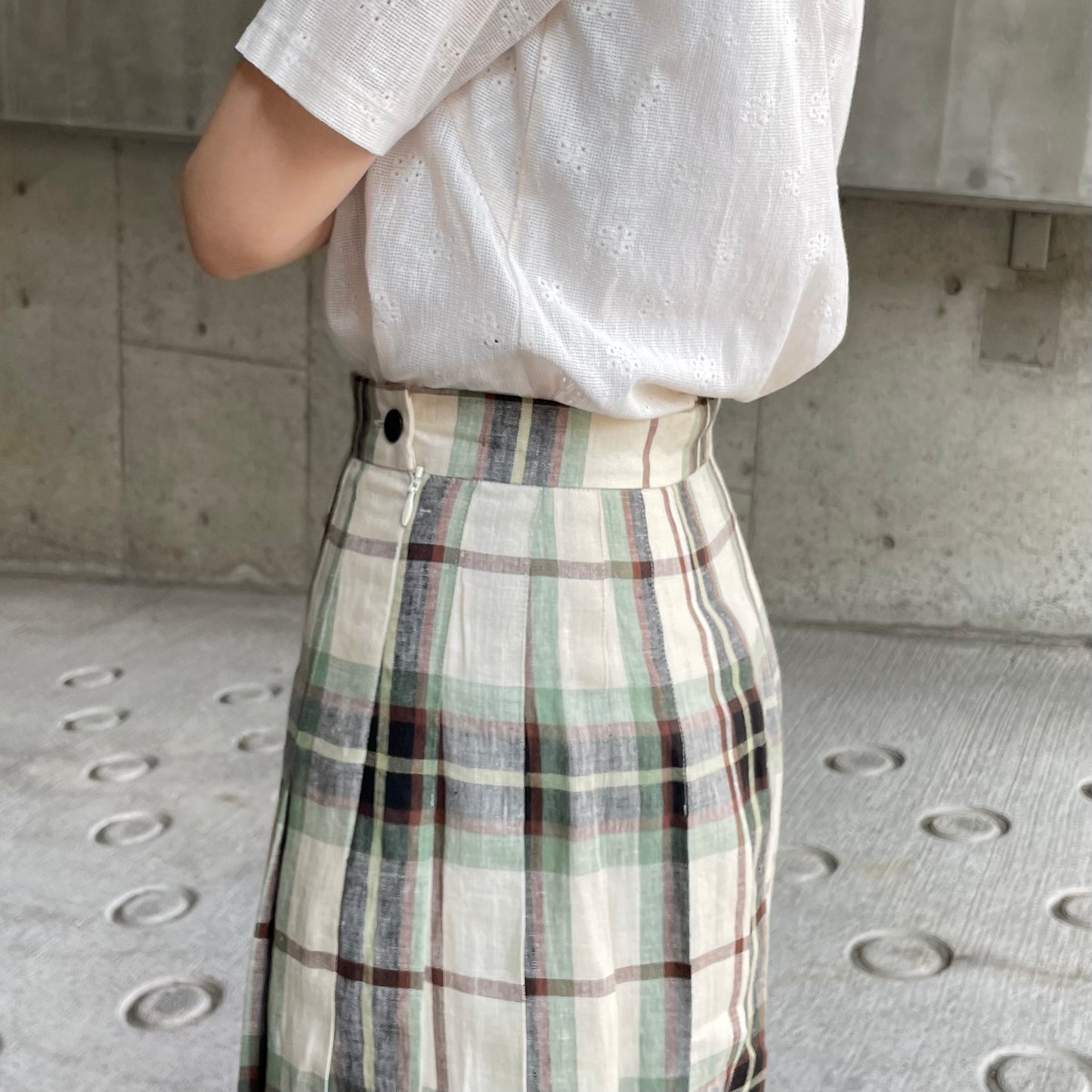 O'neil of Dublin リネンキルトスカート マッコトループ オールラウンドプリーツ