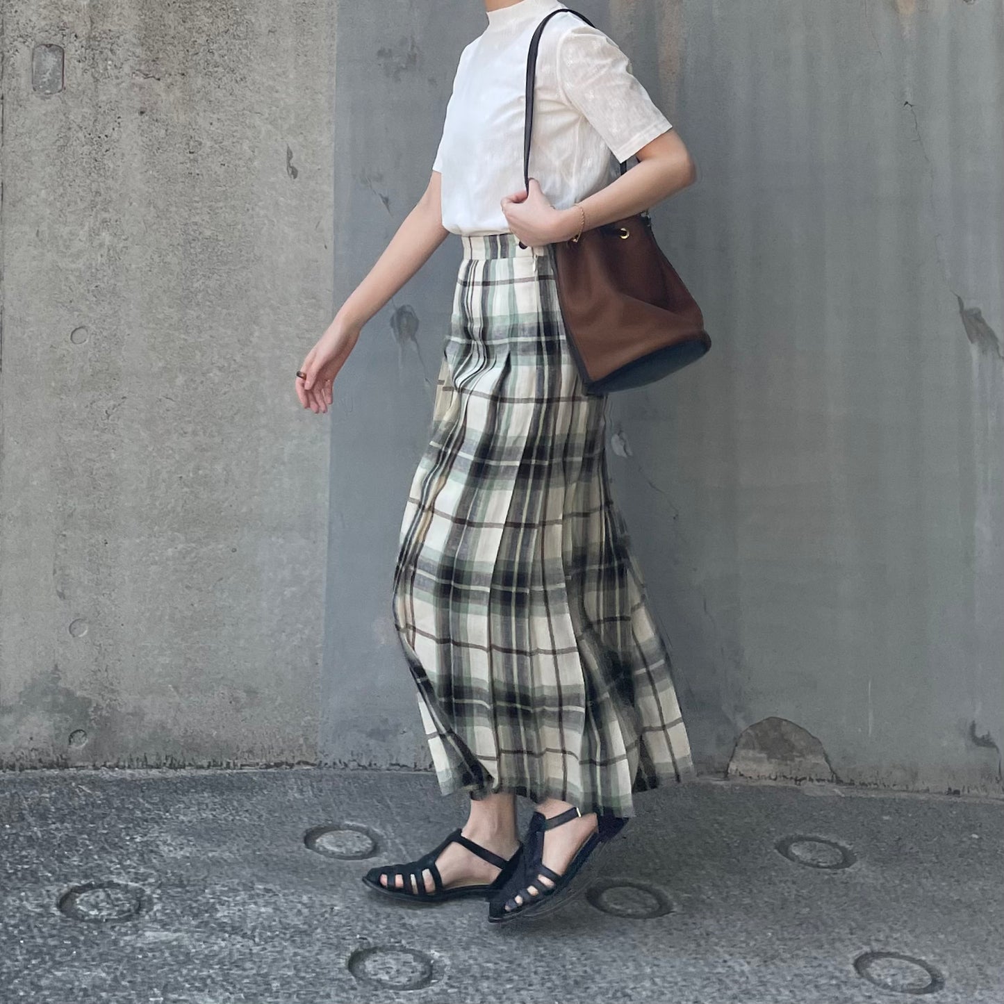 O'neil of Dublin リネンキルトスカート マッコトループ オールラウンドプリーツ