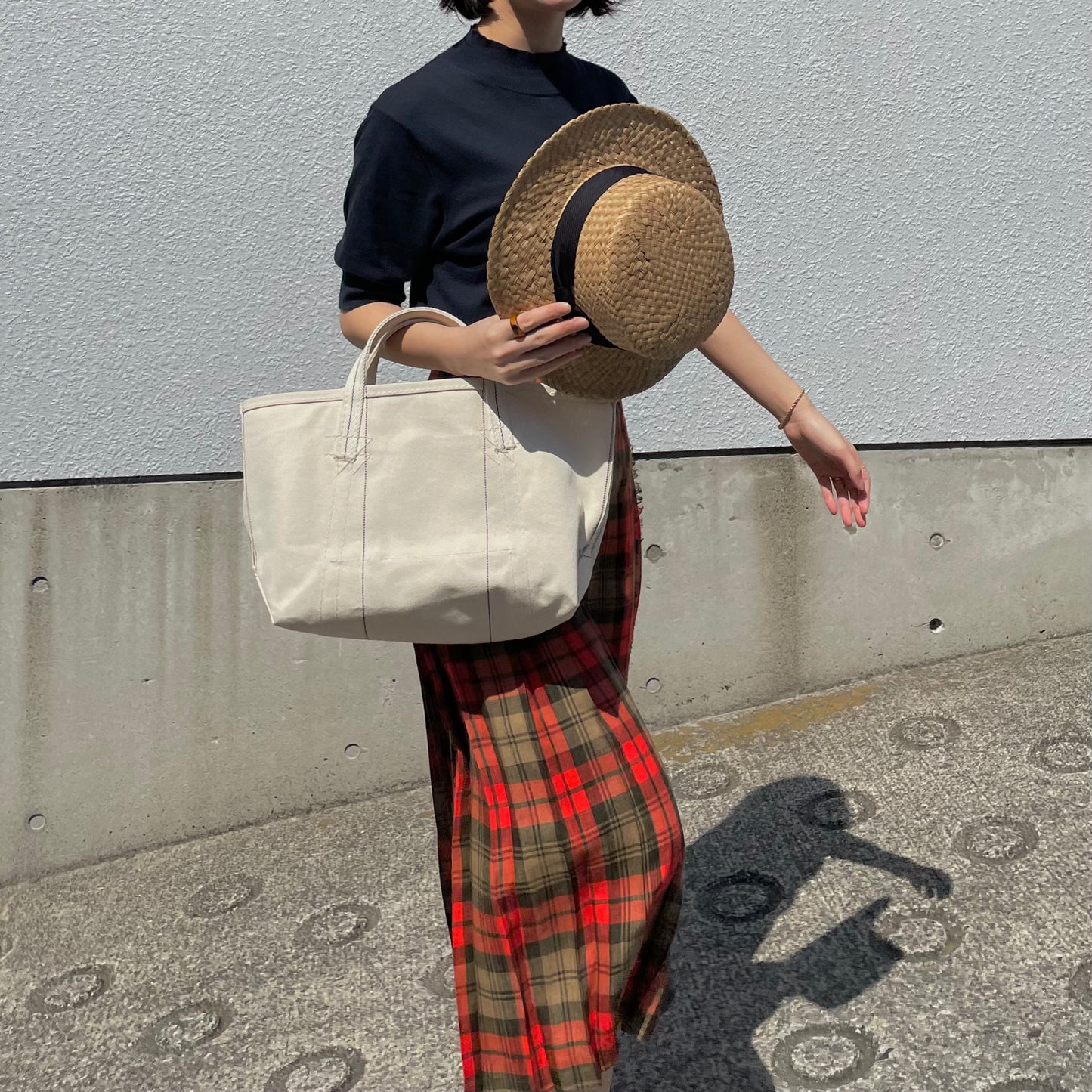O'neil of Dublin リネンキルトスカート アヴォンフ ワイドダブルベルト