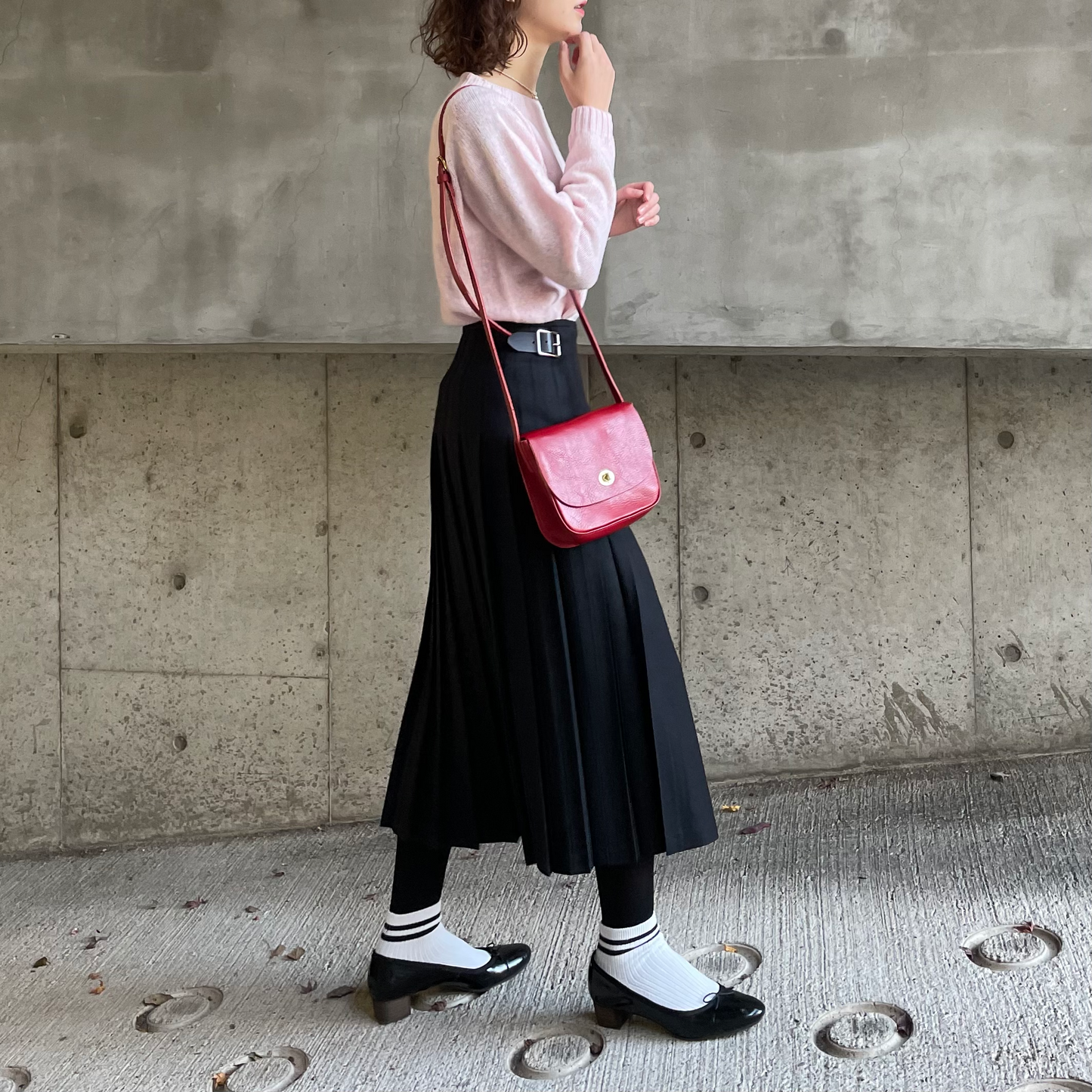 【10/31(金)21時〜プレオーダー開始】O'neil of Dublin キルトスカート ダブルベルト ブラック