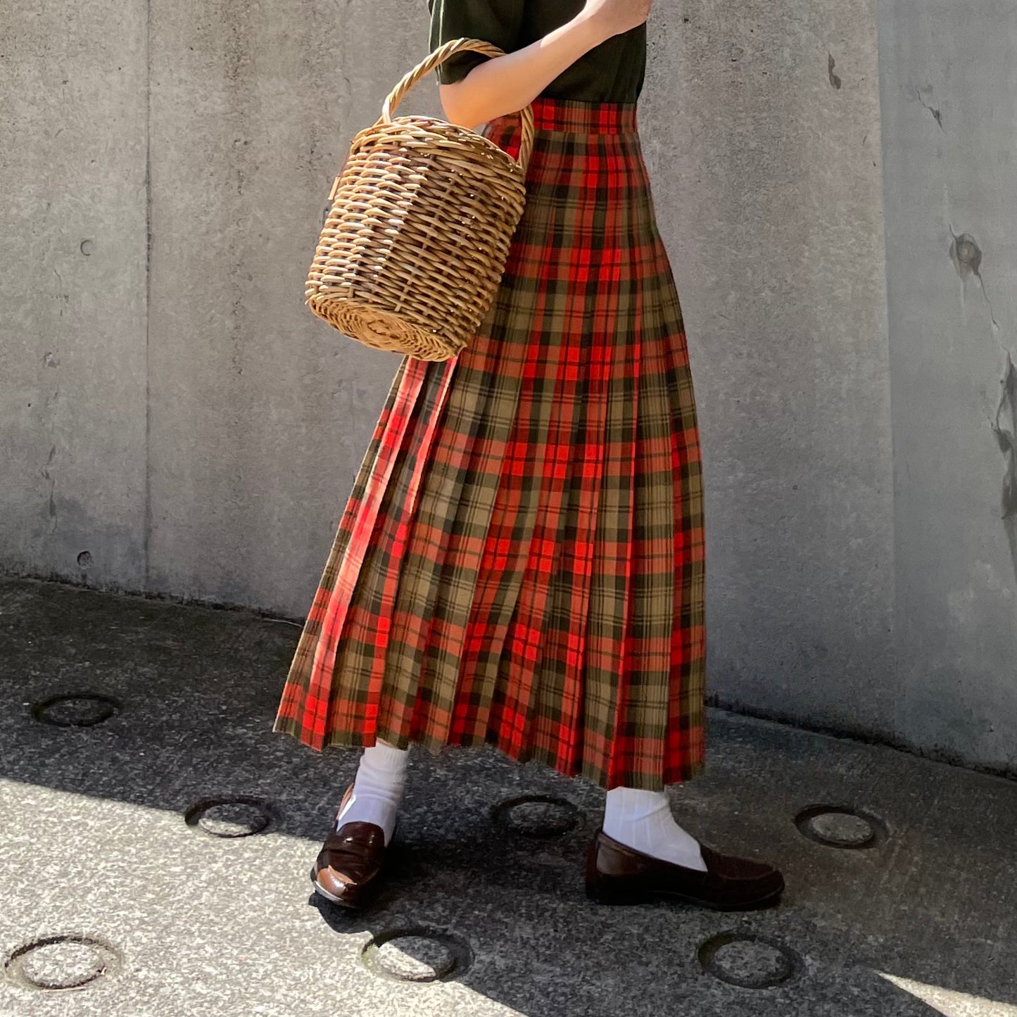 O'neil of Dublin リネンキルトスカート アヴォンフ オールラウンドプリーツ