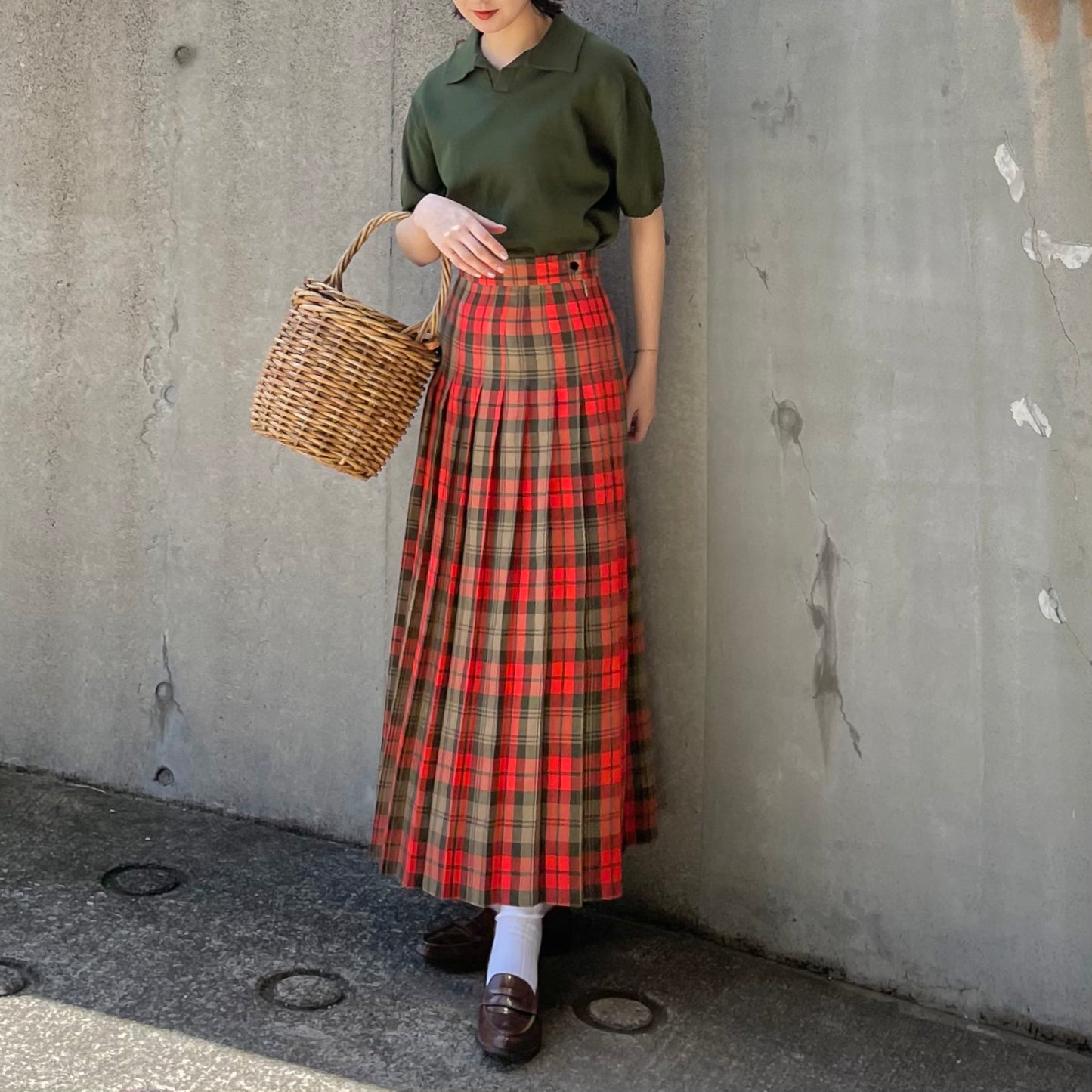 O'neil of Dublin リネンキルトスカート アヴォンフ オールラウンドプリーツ