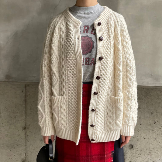 Aran Woollen Mills 手編みニットカーディガン ユニセックス