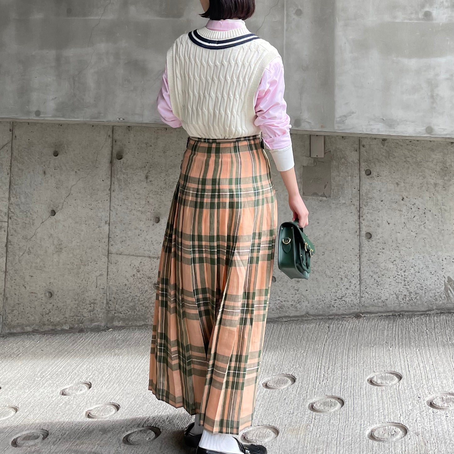O'neil of Dublin リネンキルトスカート マウンターク ワイドダブルベルト