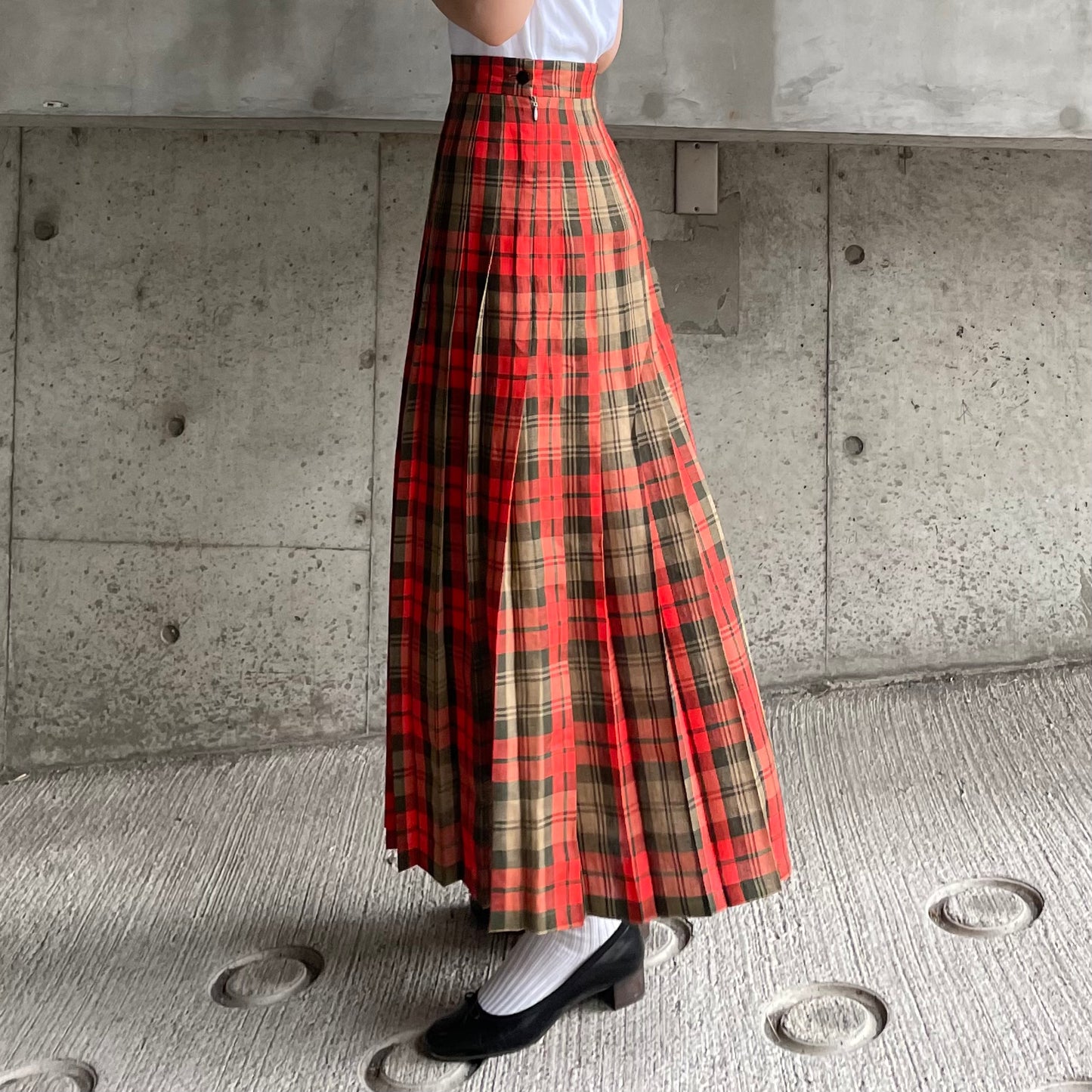 O'neil of Dublin リネンキルトスカート アヴォンフ オールラウンドプリーツ