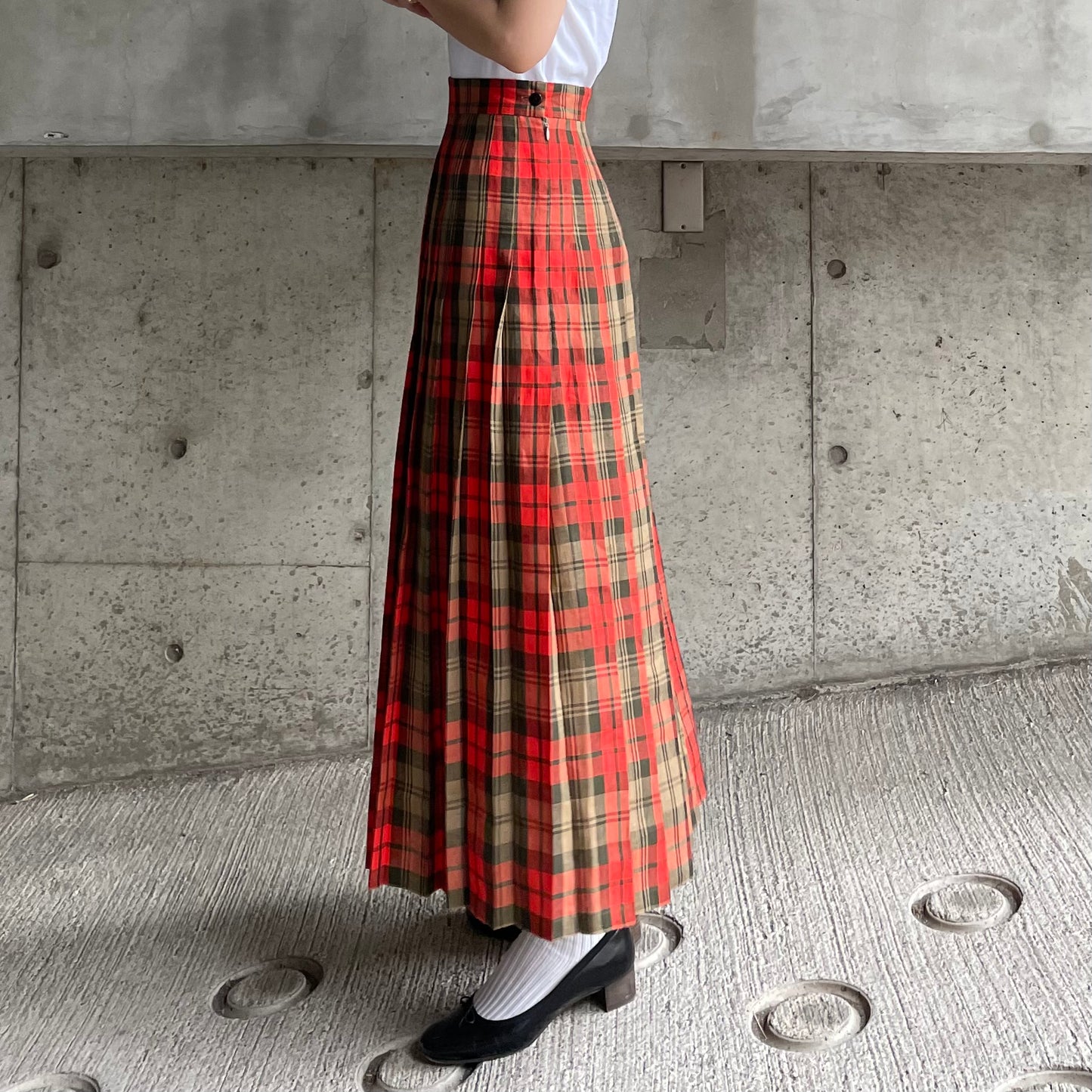 O'neil of Dublin リネンキルトスカート アヴォンフ オールラウンドプリーツ