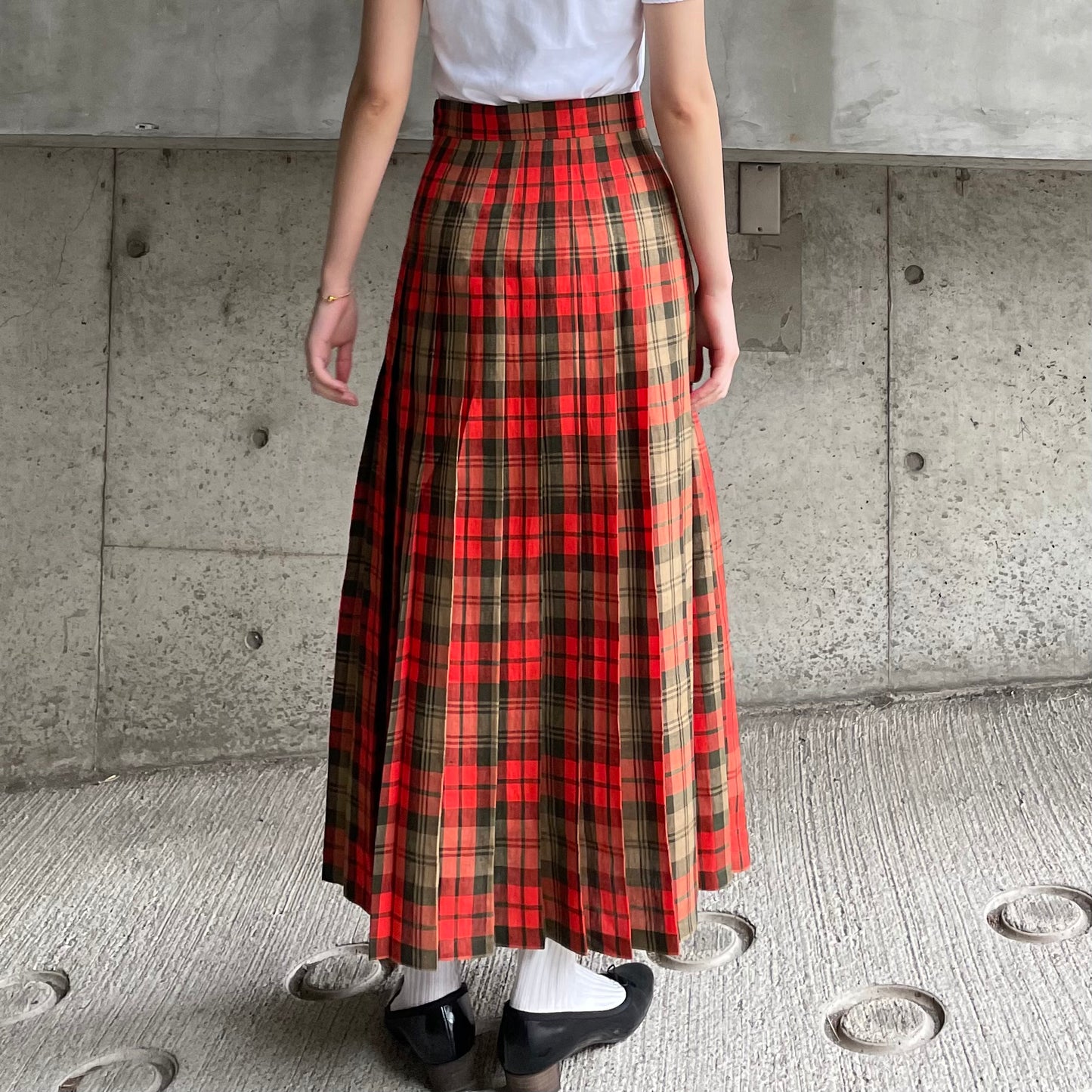 O'neil of Dublin リネンキルトスカート アヴォンフ オールラウンドプリーツ