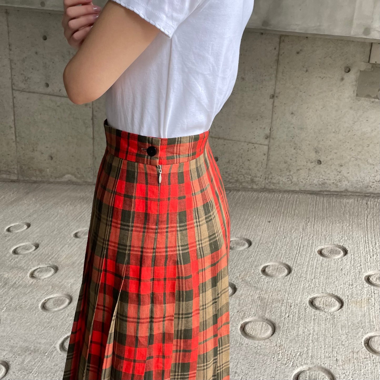 O'neil of Dublin リネンキルトスカート アヴォンフ オールラウンドプリーツ