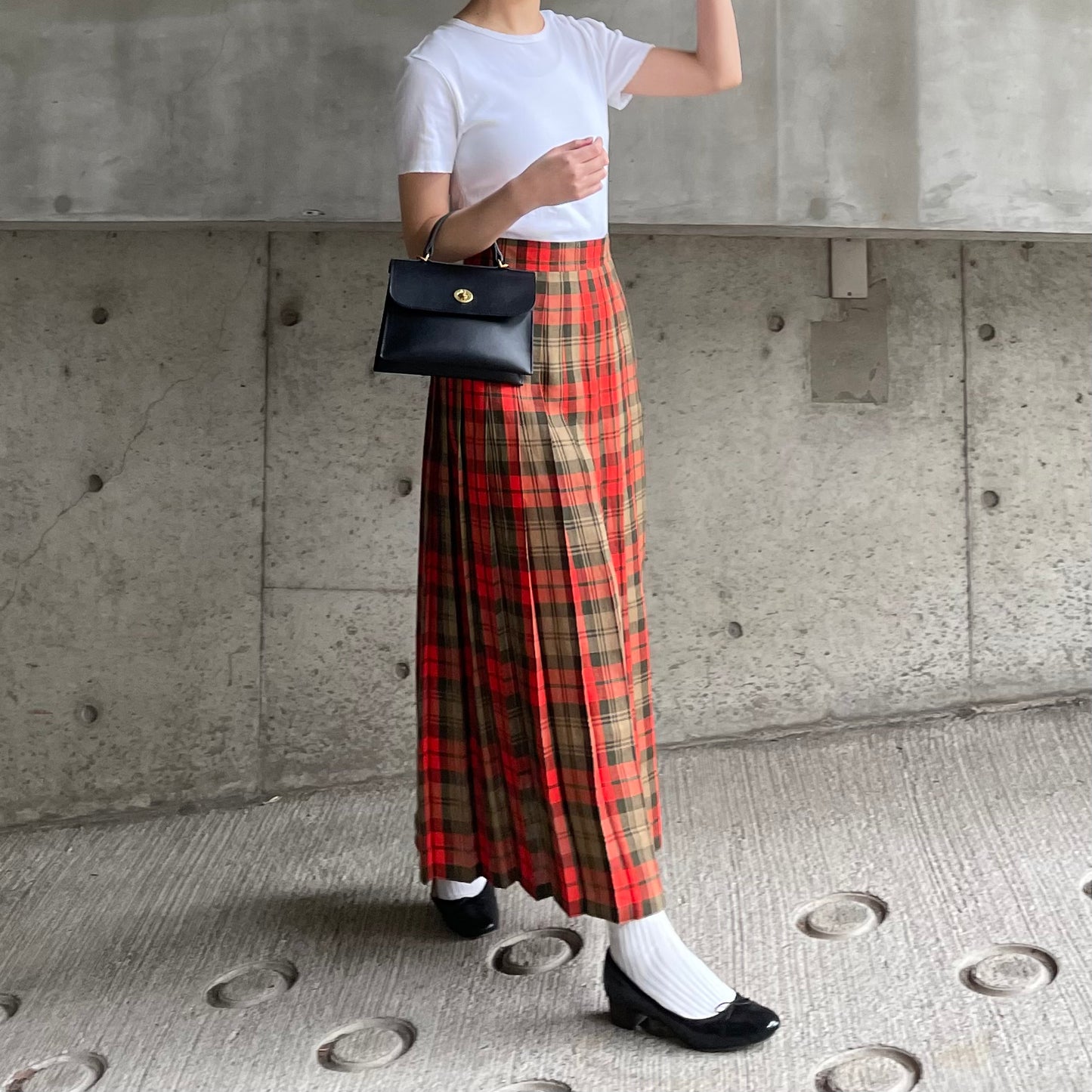 O'neil of Dublin リネンキルトスカート アヴォンフ オールラウンドプリーツ