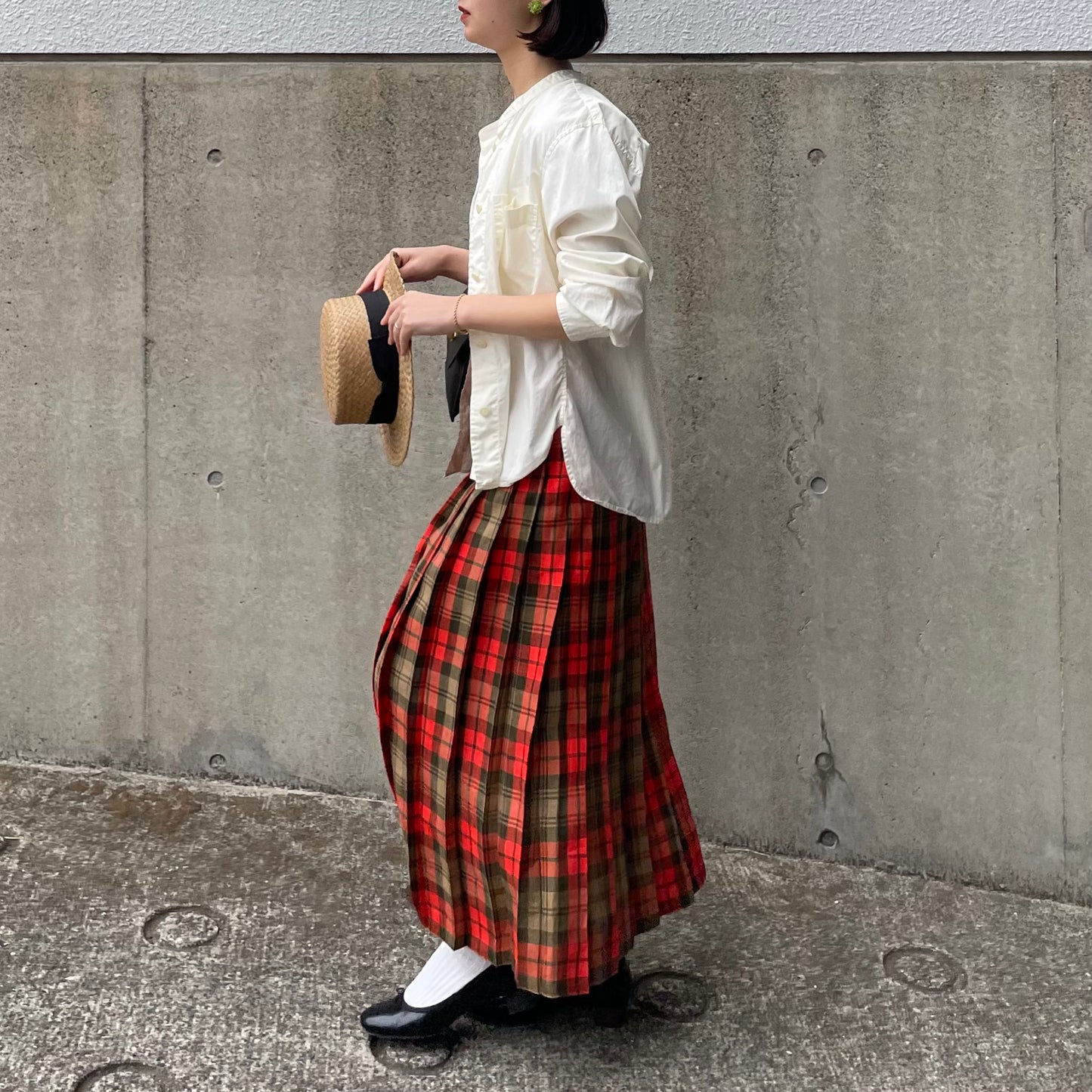 O'neil of Dublin リネンキルトスカート アヴォンフ オールラウンドプリーツ