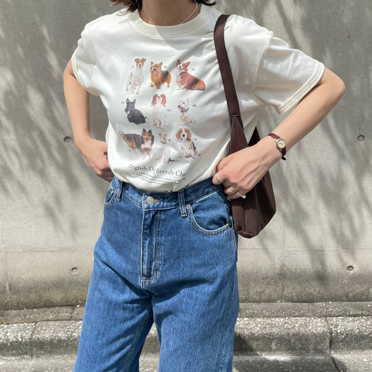 【4/17(金)21時〜販売開始】lalagom ブリティッシュドッグプリントTシャツ