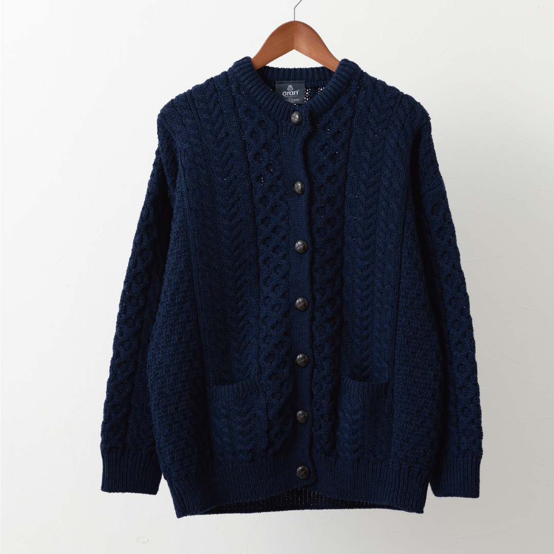 【プレオーダー】Aran Woollen Mills トラディショナル ローゲージニットカーディガン ユニセックス