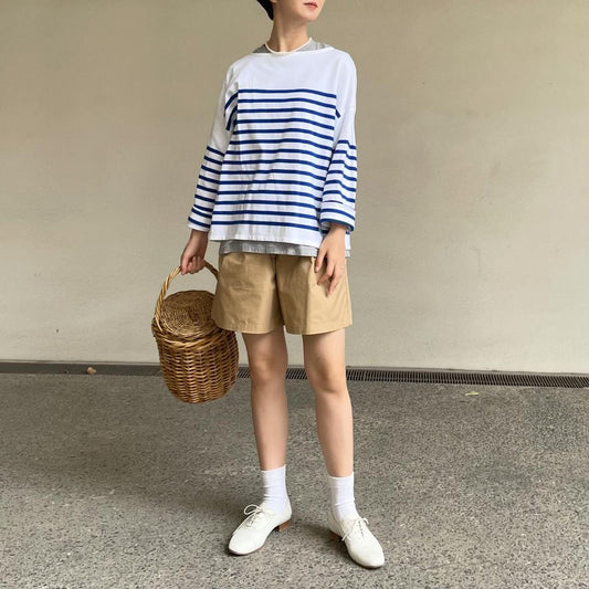 lalagom タックハーフパンツ