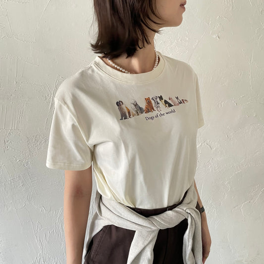 【8/29(金)21時〜プレオーダー開始】lalagom ワールドドッグプリントTシャツ