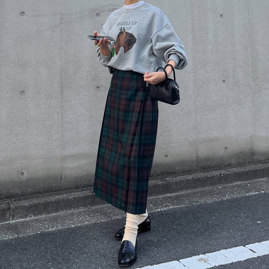 O'neil of Dublin キルトスカート ダブルベルト ブラウンウォッチ