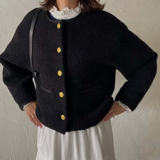 【9/25(金)21時〜再入荷】lalagom ショート丈ウールブルゾン