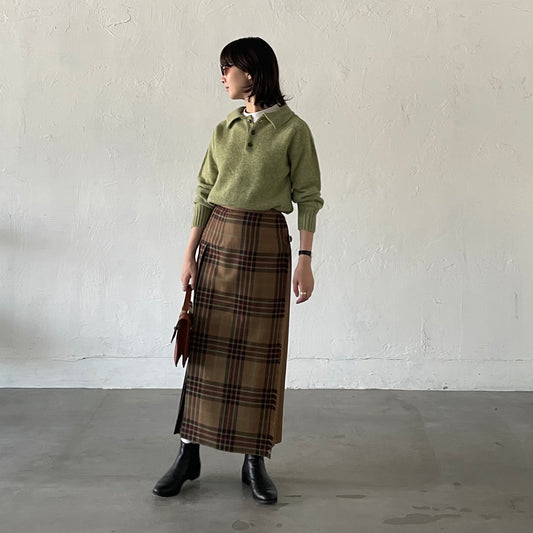 【10/2(金)21時〜再入荷】O'neil of Dublin キルトスカート エクストラベルト コンビネーション カラキルティ