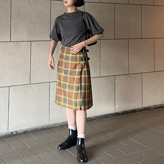 【10/16(金)21時〜再入荷】O'neil of Dublin キルトスカート ダブルベルト カレントラッシュ