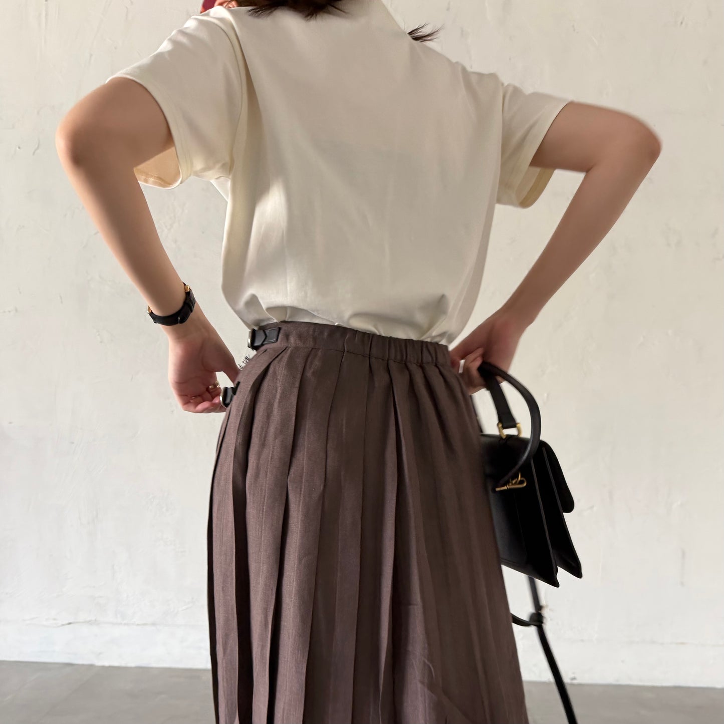 【5/22(金)21時〜販売開始】O'neil of Dublin イージーキルトラップスカートエクストラベルト　トープ