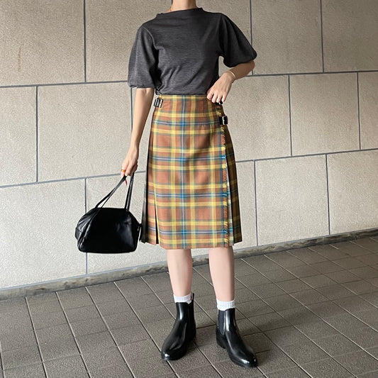 【10/16(金)21時〜再入荷】O'neil of Dublin キルトスカート ダブルベルト カレントラッシュ