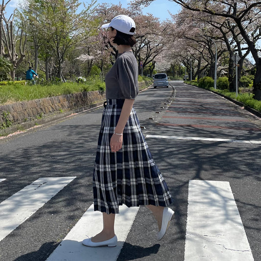 【5/8(金)21時〜販売開始】O'neil of Dublin リネンキルトスカート レカフレア オールラウンドプリーツ