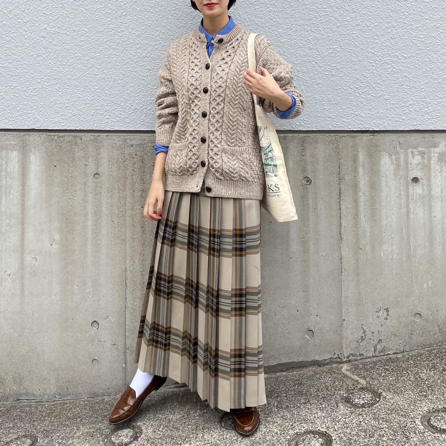 Aran Woollen Mills トラディショナル ローゲージニットカーディガン