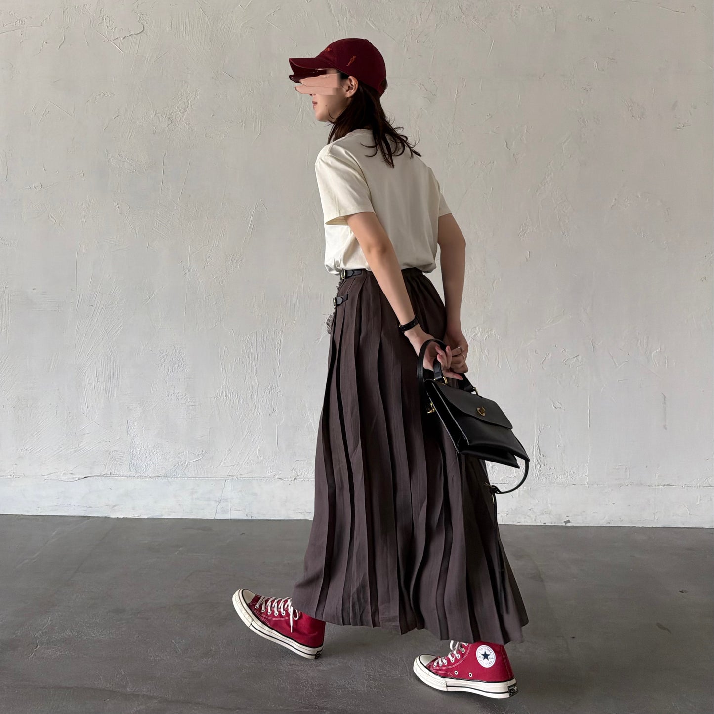 【5/22(金)21時〜販売開始】O'neil of Dublin イージーキルトラップスカートエクストラベルト　トープ