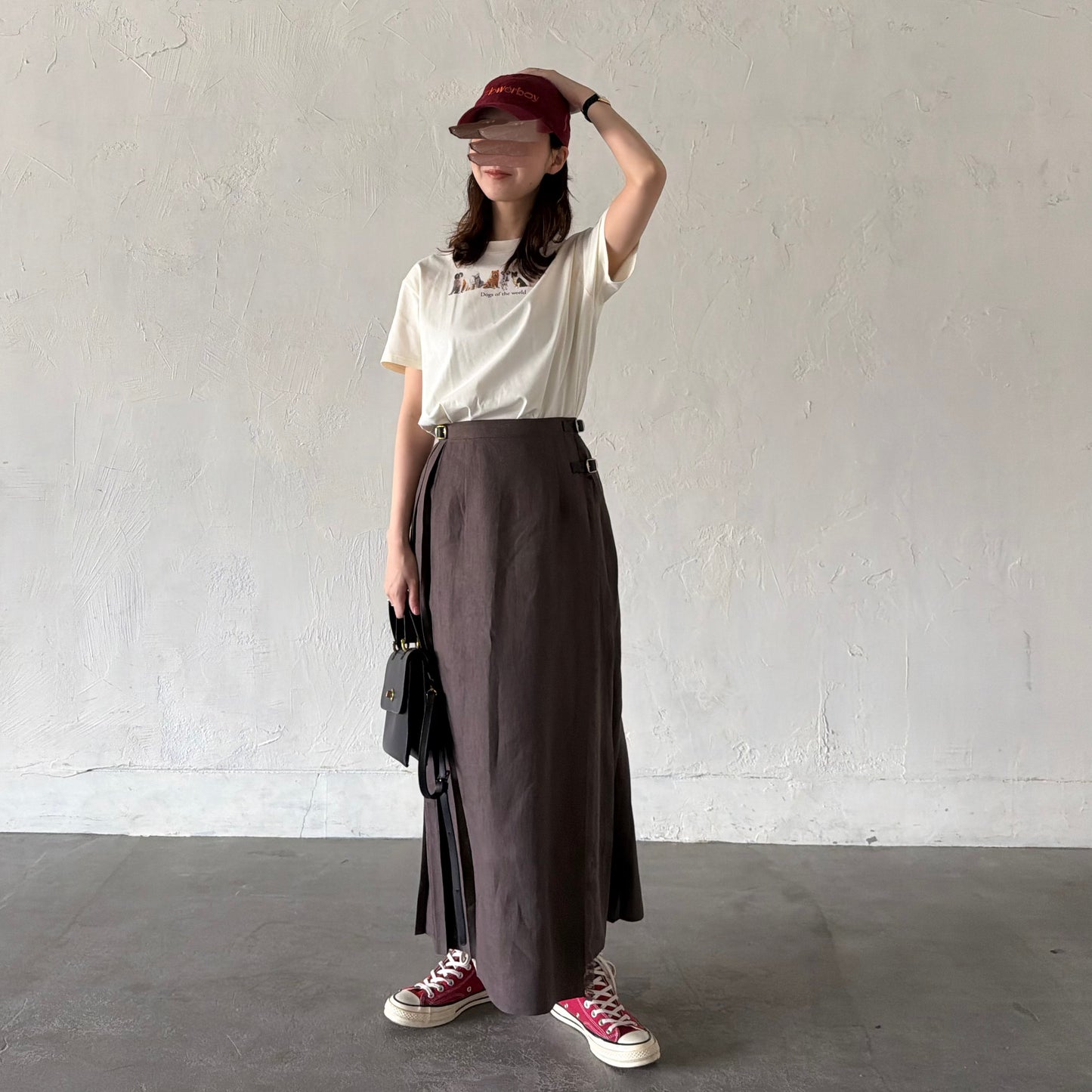 【5/22(金)21時〜販売開始】O'neil of Dublin イージーキルトラップスカートエクストラベルト　トープ