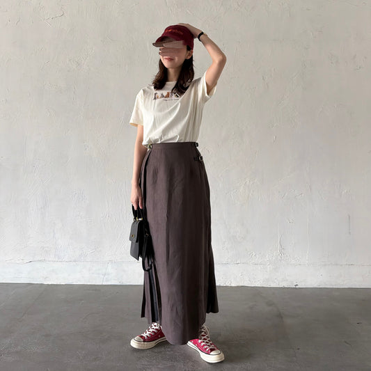 【5/22(金)21時〜販売開始】O'neil of Dublin イージーキルトラップスカートエクストラベルト　トープ