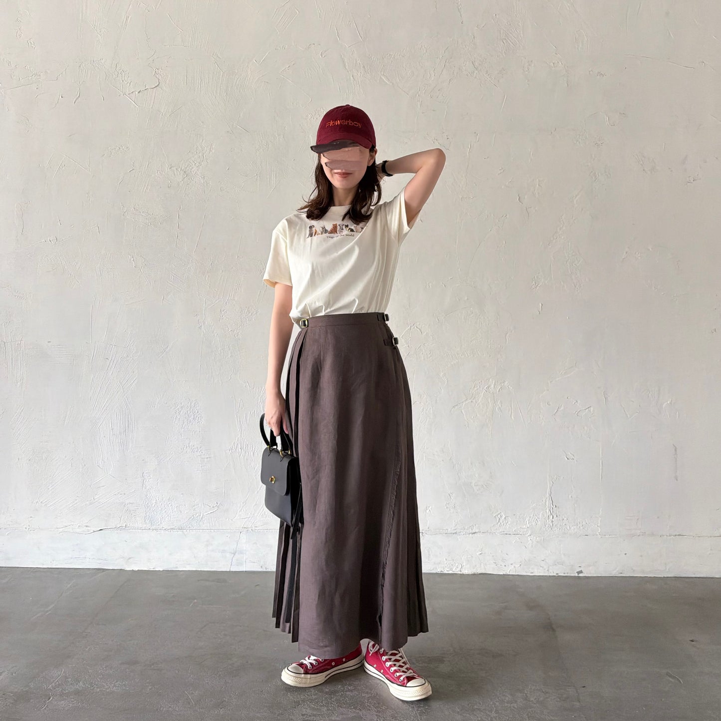 【5/22(金)21時〜販売開始】O'neil of Dublin イージーキルトラップスカートエクストラベルト　トープ