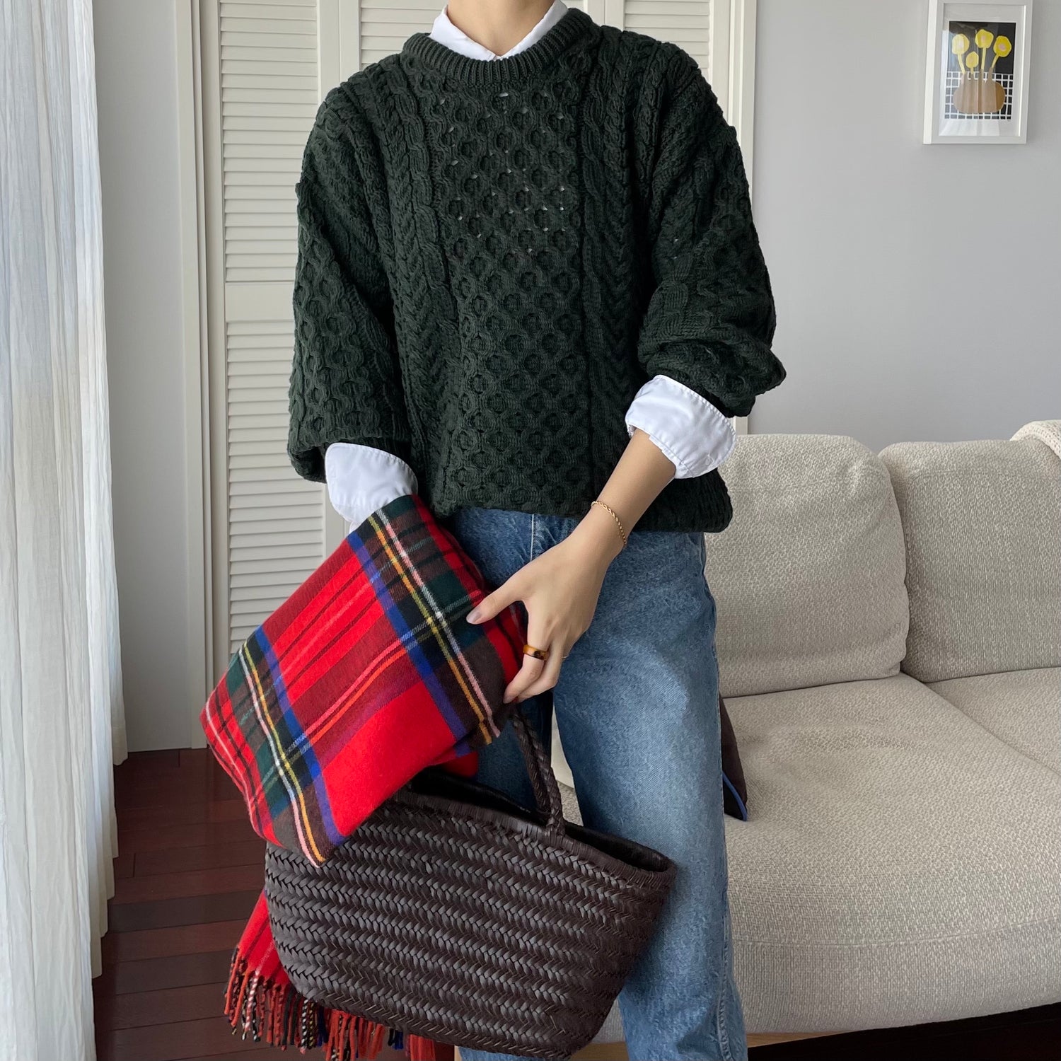 Aran Woollen Mills トラディショナル ローゲージニットセーター ユニ