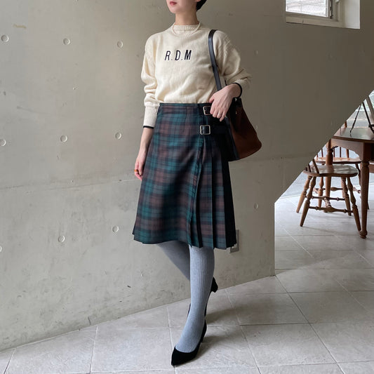 【10/31(金)21時〜プレオーダー開始】O'neil of Dublin キルトスカート ダブルベルト ブラウンウォッチ