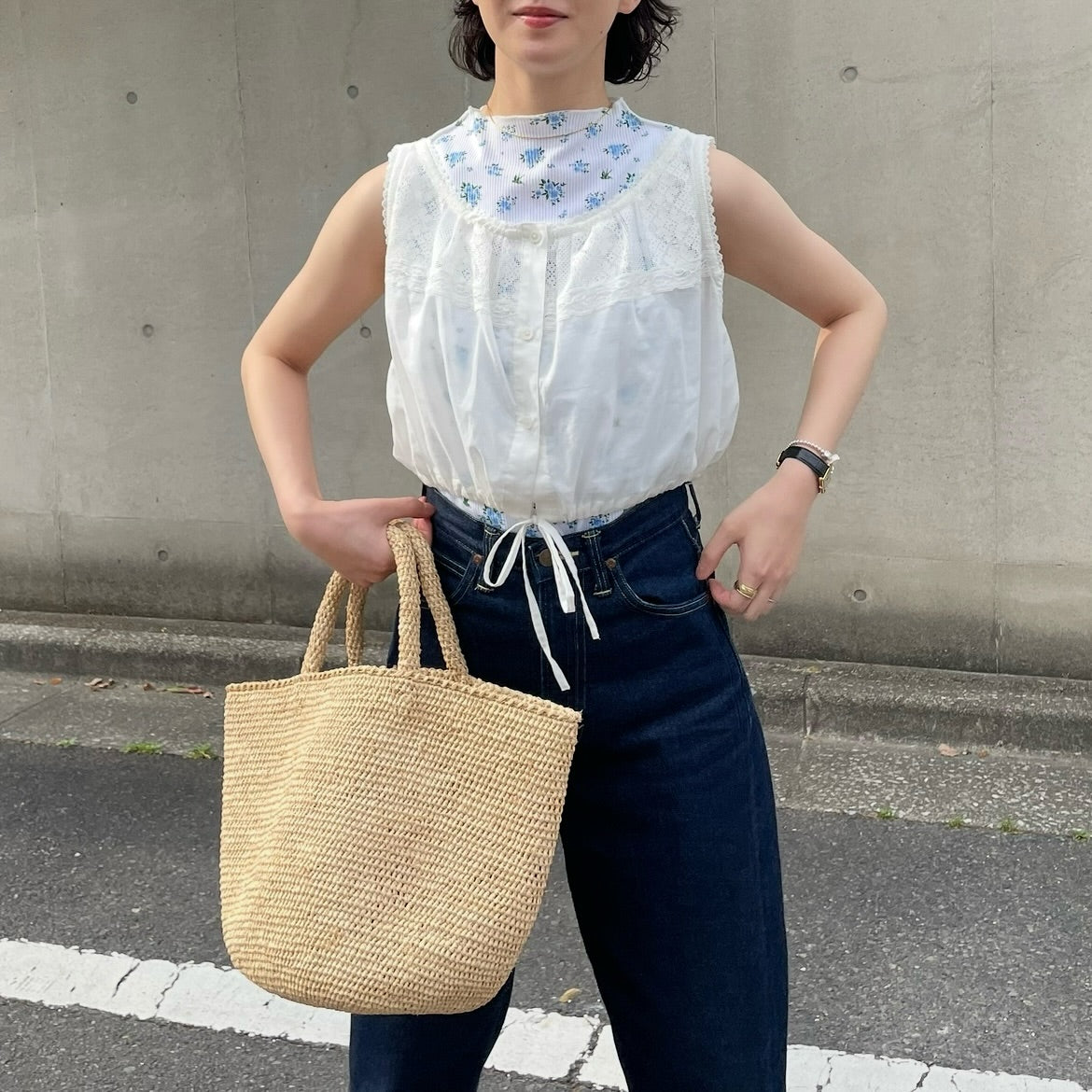 lalagom コットンレースキャミソール