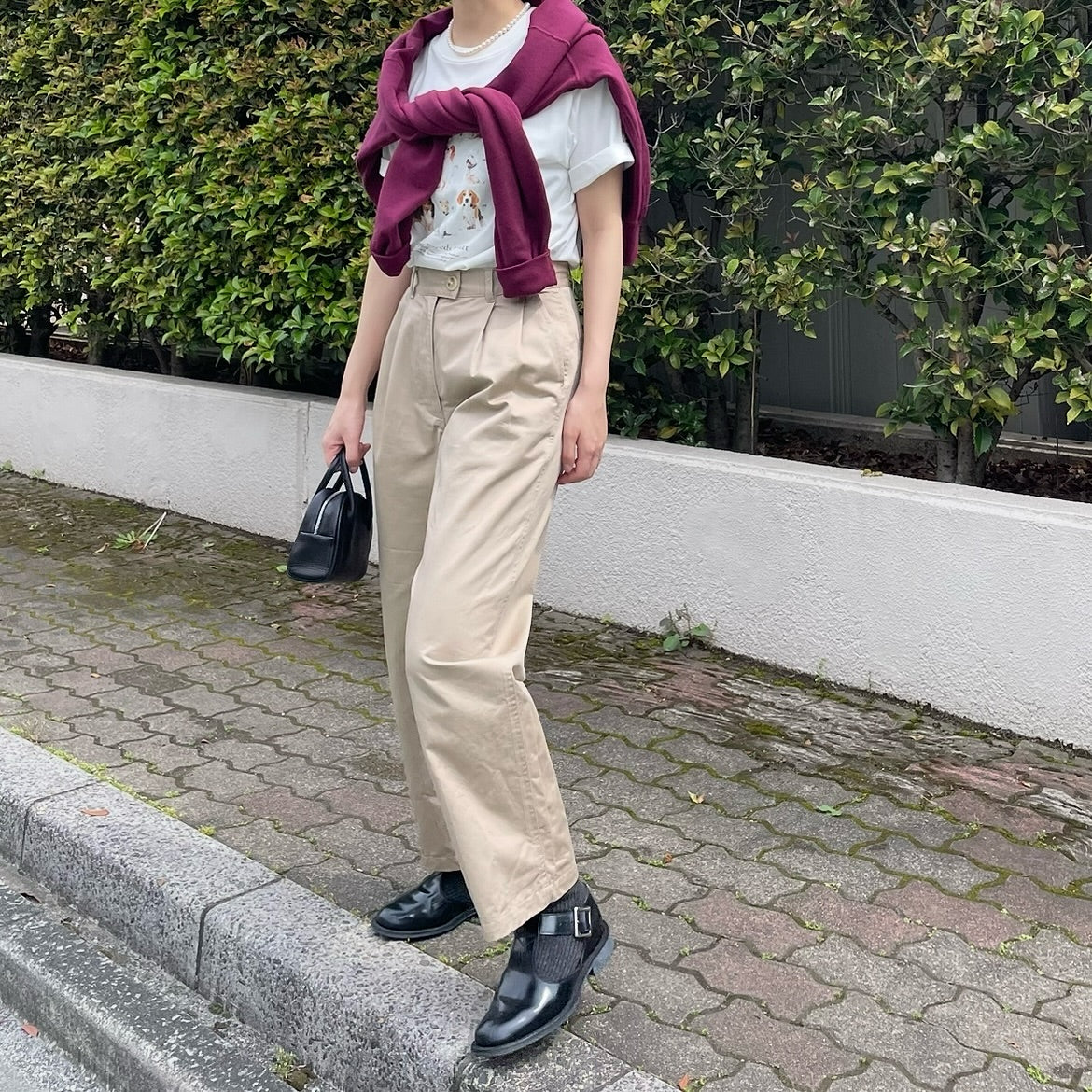 lalagom ツータックチノパンツ