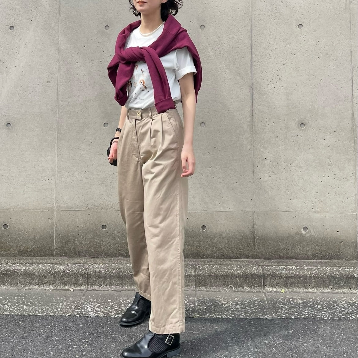 lalagom ブリティッシュドッグプリントTシャツ