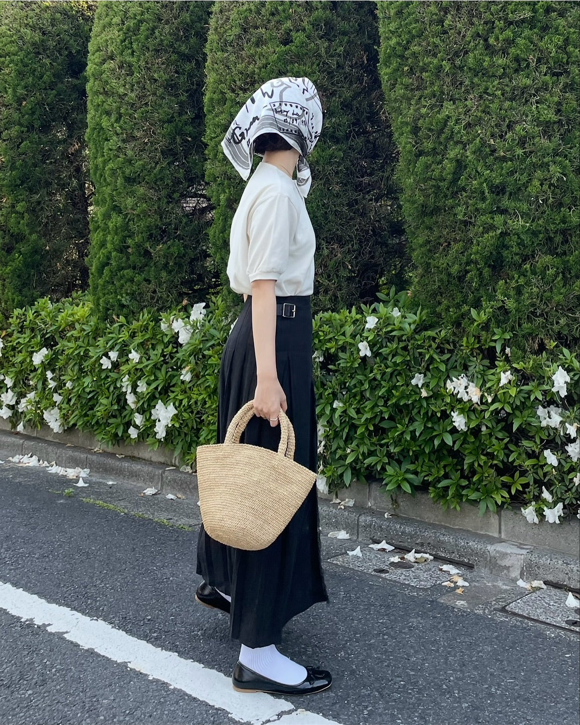 【5/8(金)21時〜販売開始】O'neil of Dublin リネンキルトスカート ブラック ワイドダブルベルト