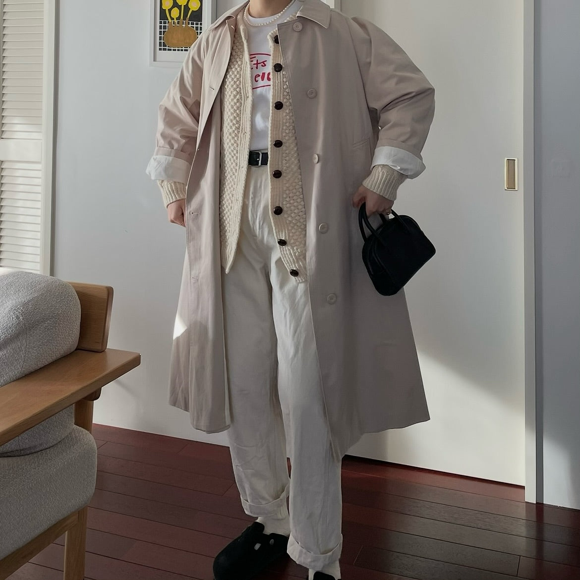 Aran Woollen Mills 手編みニットカーディガン ユニセックス