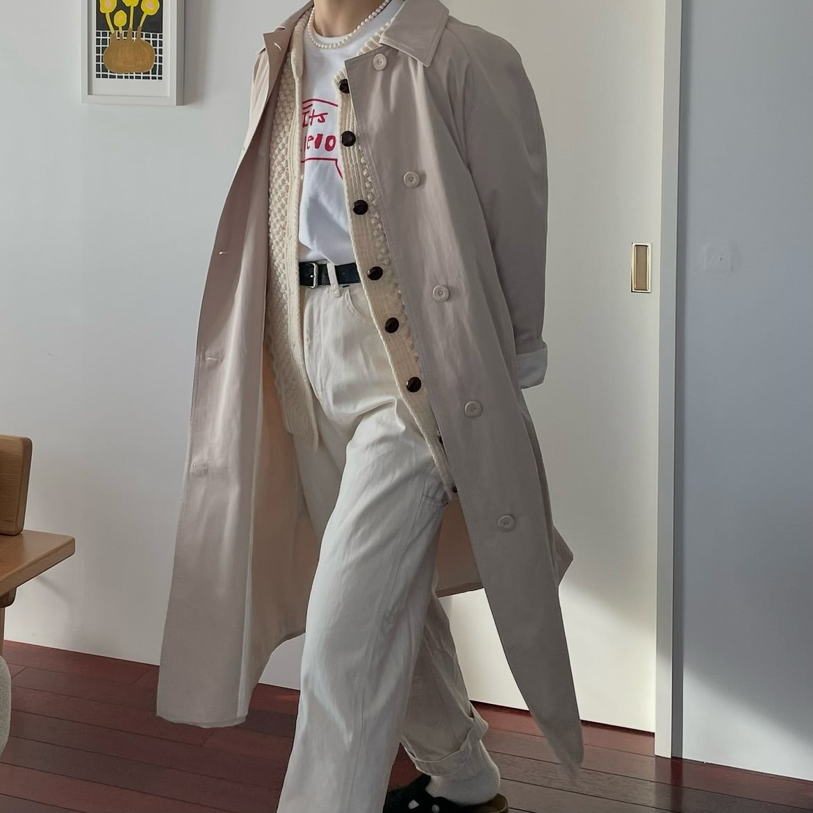 Aran Woollen Mills 手編みニットカーディガン ユニセックス