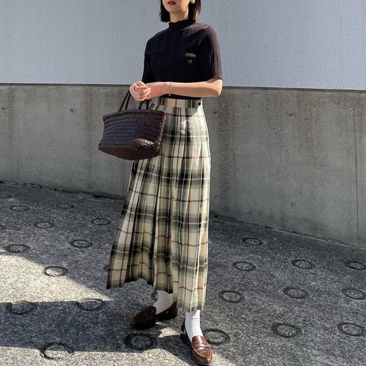 【5/8(金)21時〜販売開始】O'neil of Dublin リネンキルトスカート マッコトループ オールラウンドプリーツ