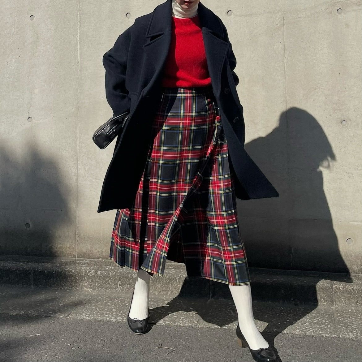 O'neil of Dublin キルトスカート ダブルベルト ブラックスチュワート