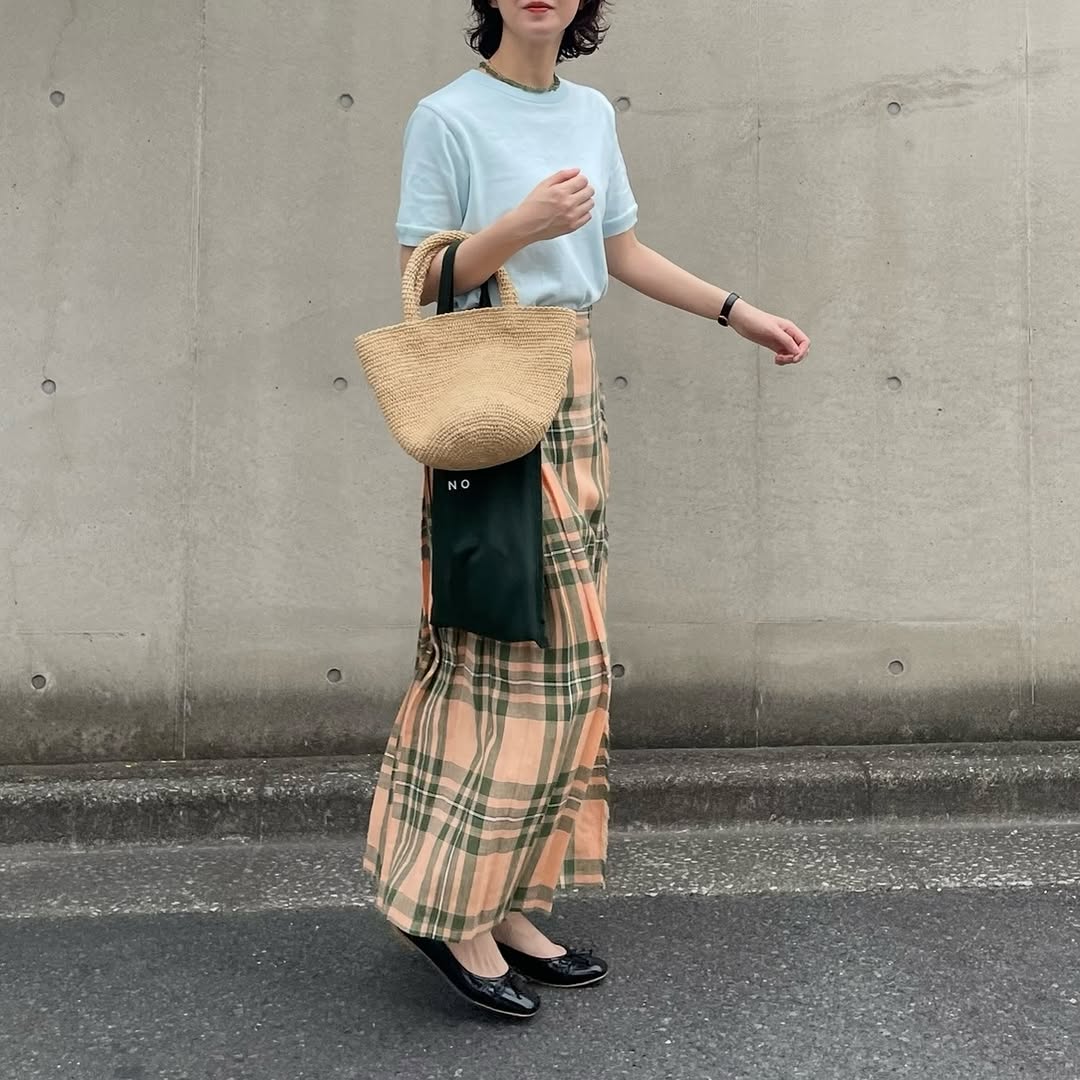O'neil of Dublin リネンキルトスカート マウンターク ワイドダブルベルト