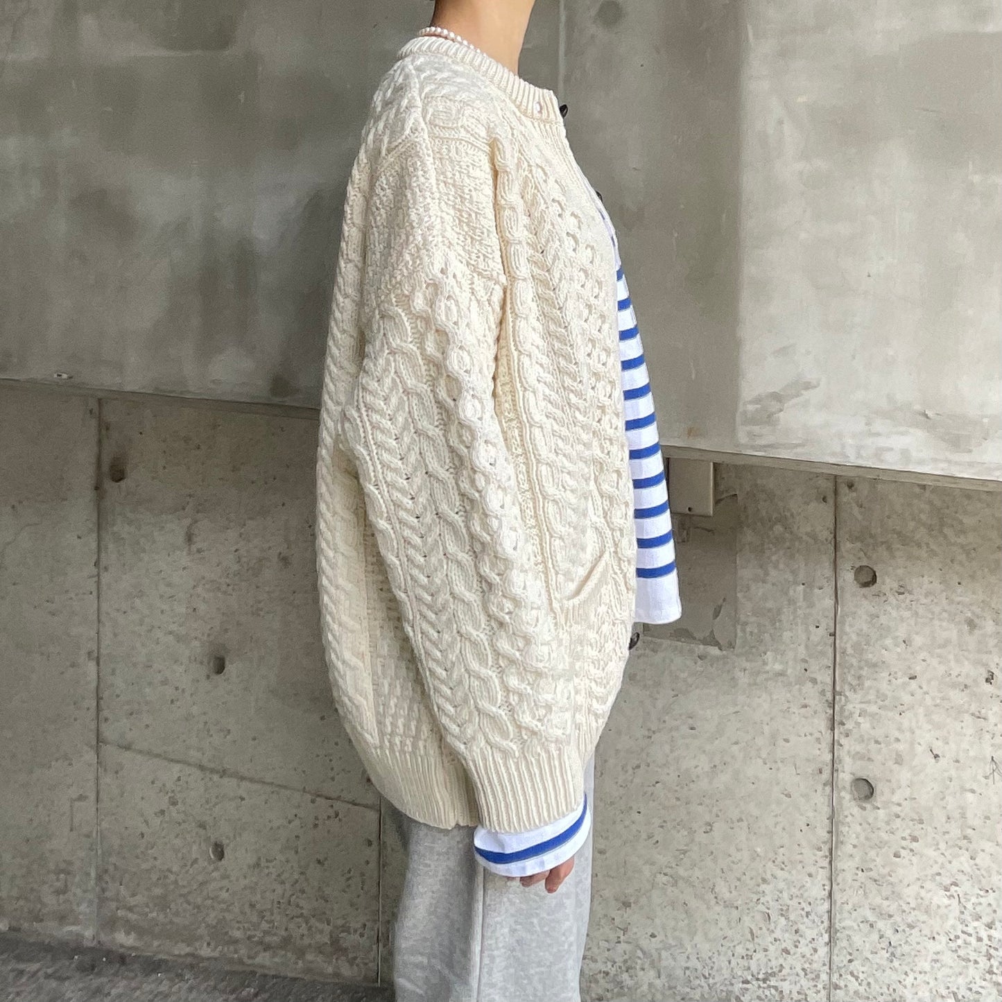 【プレオーダー】Aran Woollen Mills トラディショナル ローゲージニットカーディガン ユニセックス