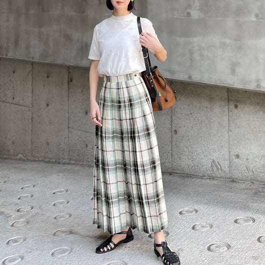 【5/8(金)21時〜販売開始】O'neil of Dublin リネンキルトスカート マッコトループ オールラウンドプリーツ